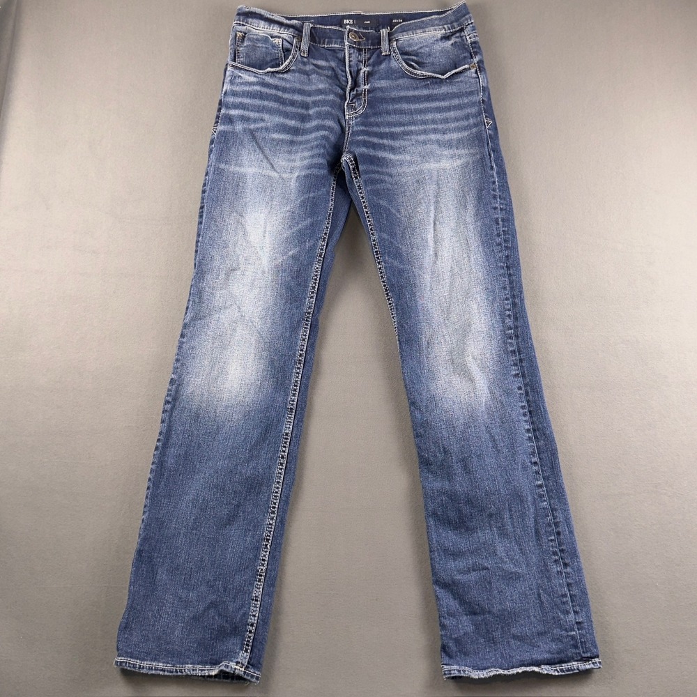 BKE Jake Mens Straight Leg Jeans Medium Wash Blue Denim 33x34 ABP15254